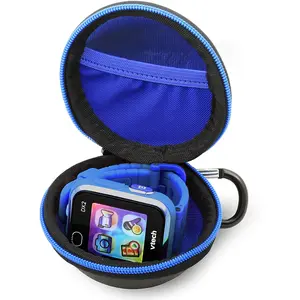 CASEMATIX Travel Case Compatible with Verizon Gizmo Watch & VTech Kidizoom Smartwatch DX2 - Protective Cover with Accessory Pouch & Carabiner for Kids' Smartwatches