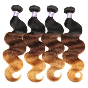 Blonde & Brown Ombre Body Wave Brazilian Remy Human Hair Bundles (1/3/4 Pieces)
