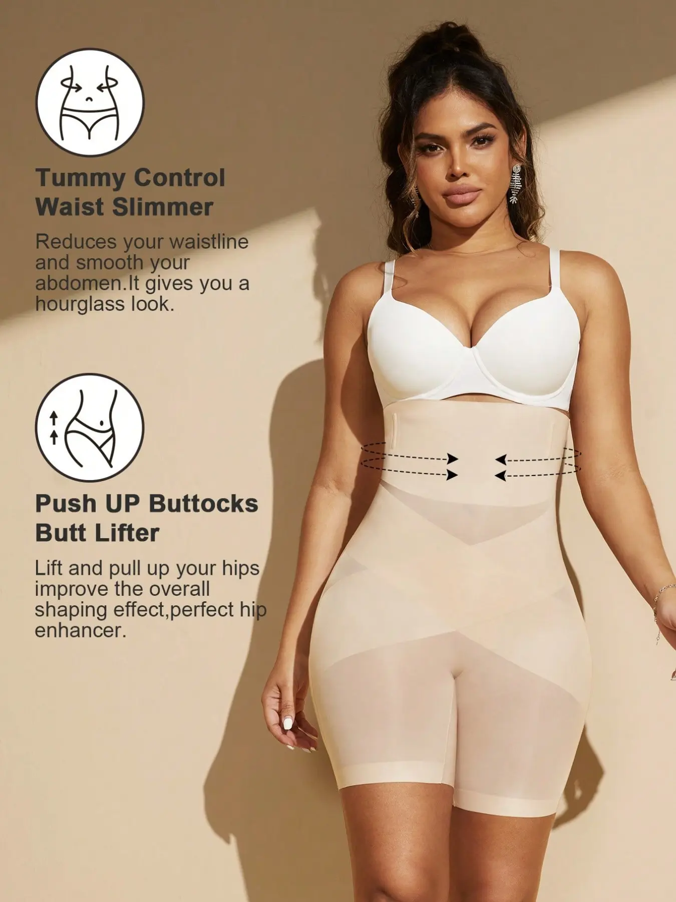 High Waist Tummy Control Panties Seamless Elastic Shaping Panties Curve Hugging Compression Waist Shaper Waist Trainer Body Shaper Smooth Shorts Bottoms Slimming Sheath Woman Flat Belly Hip Butt Lifter Briefs Panty Women Underwear Shapewear Womenswear