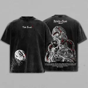 Eren Yeager Attack on Titan Vintage Oversized Tee Attack on Titan tee,Eren Yeager shirt,vintage washed anime tee,Attack Titan top,AoT graphic tee