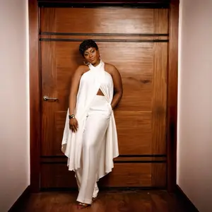 Ivory Draped Two Piece Set - Elegant Draped Design for Versatile Use