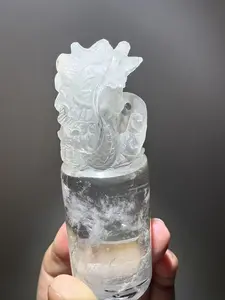 NO.3 Garden crystal -A carved piece of white crystal, this is a dragon. In China, there is a myth that the dragon plays with a pearl, symbolizing family harmony, happiness, and fulfillment. Its shape resembles a seal and can stand firm