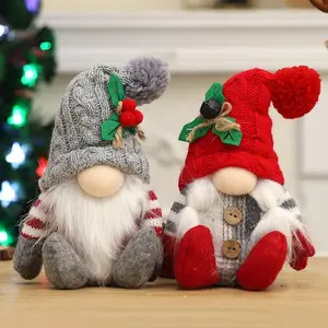 Christmas Dwarf Plush Toy Decoration, Centerpiece for Desk Shelf Fireplace Winter Holiday Decor, Festive Christmas Ornament