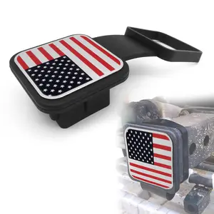 2 Inch Rubber Trailer Hitch Cover, American Flag Design, Fits Most Vehicles, Car Exterior Accessories, Hitch Receiver Plug Cap