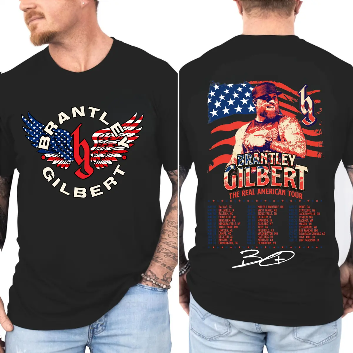 Brantley Gilbert Tour 2026 Shirt, Double Sided Graphic Tee, Country Music Concert T Shirt, Unisex Fan Gift