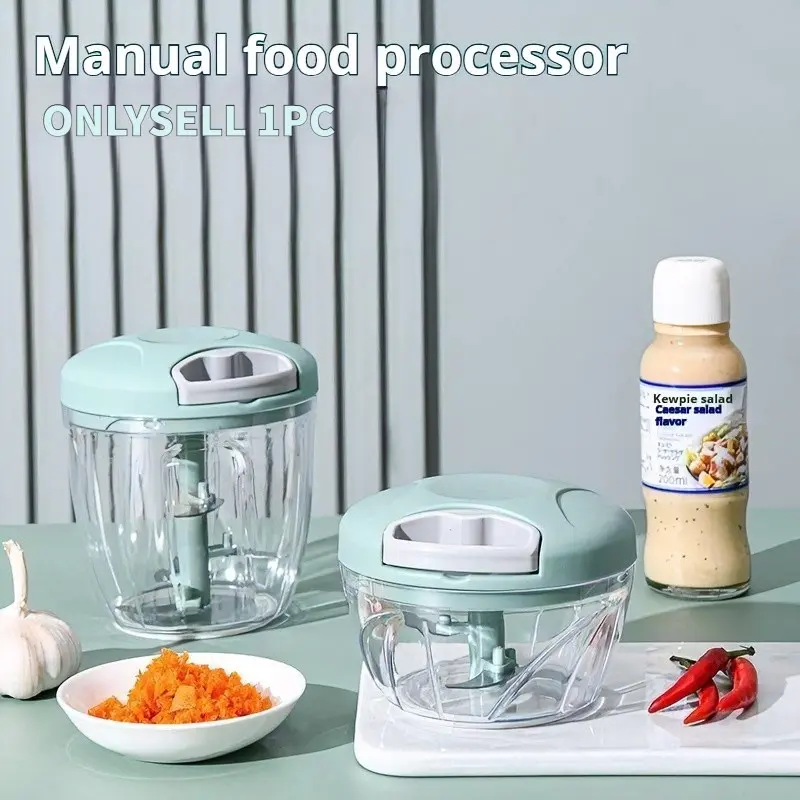 [New Model] Portable Hand - Pull Multi - Function Food Chopper for Vegetables, Fruits, and Nuts, 500ml/900ml，Multifunctional Vegetable Cutter, Garlic Masher and Meat Chopper, Manual Food Processor, Kitchen Tool Accessories, Easy to Use-Unique Gifts.