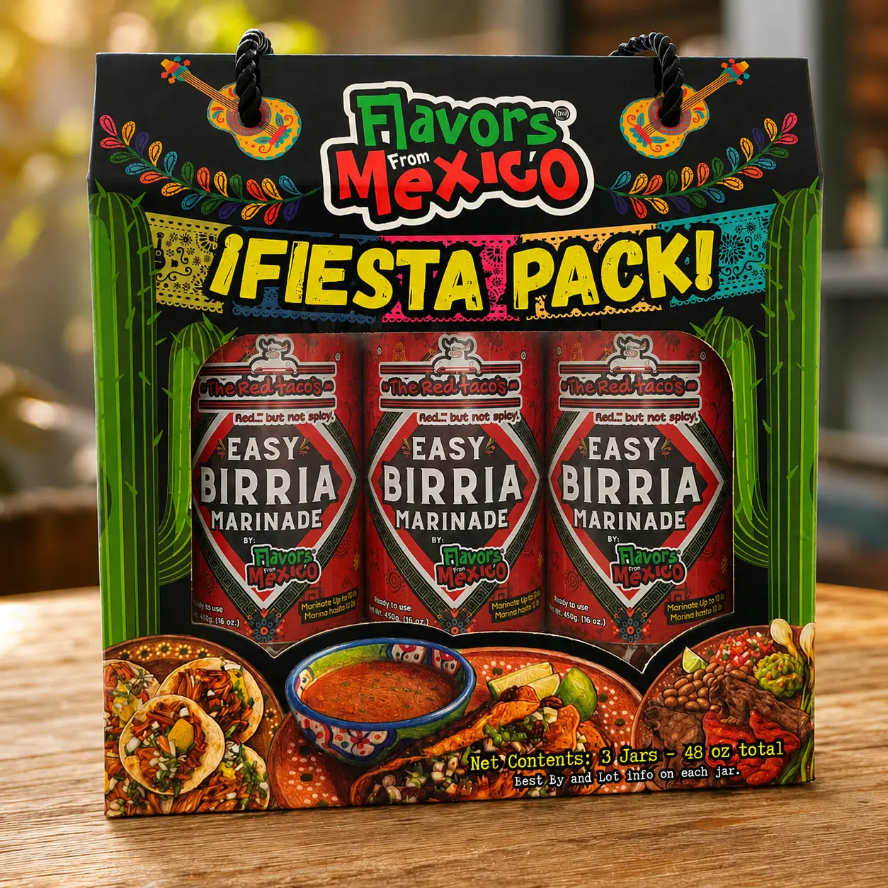 Flavors From Mexico Easy Birria Pack | 3 Ready-to-Use Birria Marinades (48 oz Total)