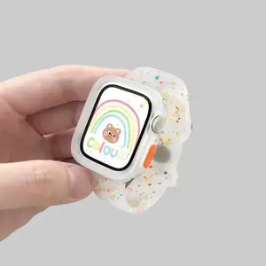 Butterfly Silicone Watch Strap, Jelly Style Aesthetic Adjustable Wearable Smart Watch Replacement Strap, Summer Liquid Silicone Wristband, Hollow Hole Breathable Casual Tech Accessory