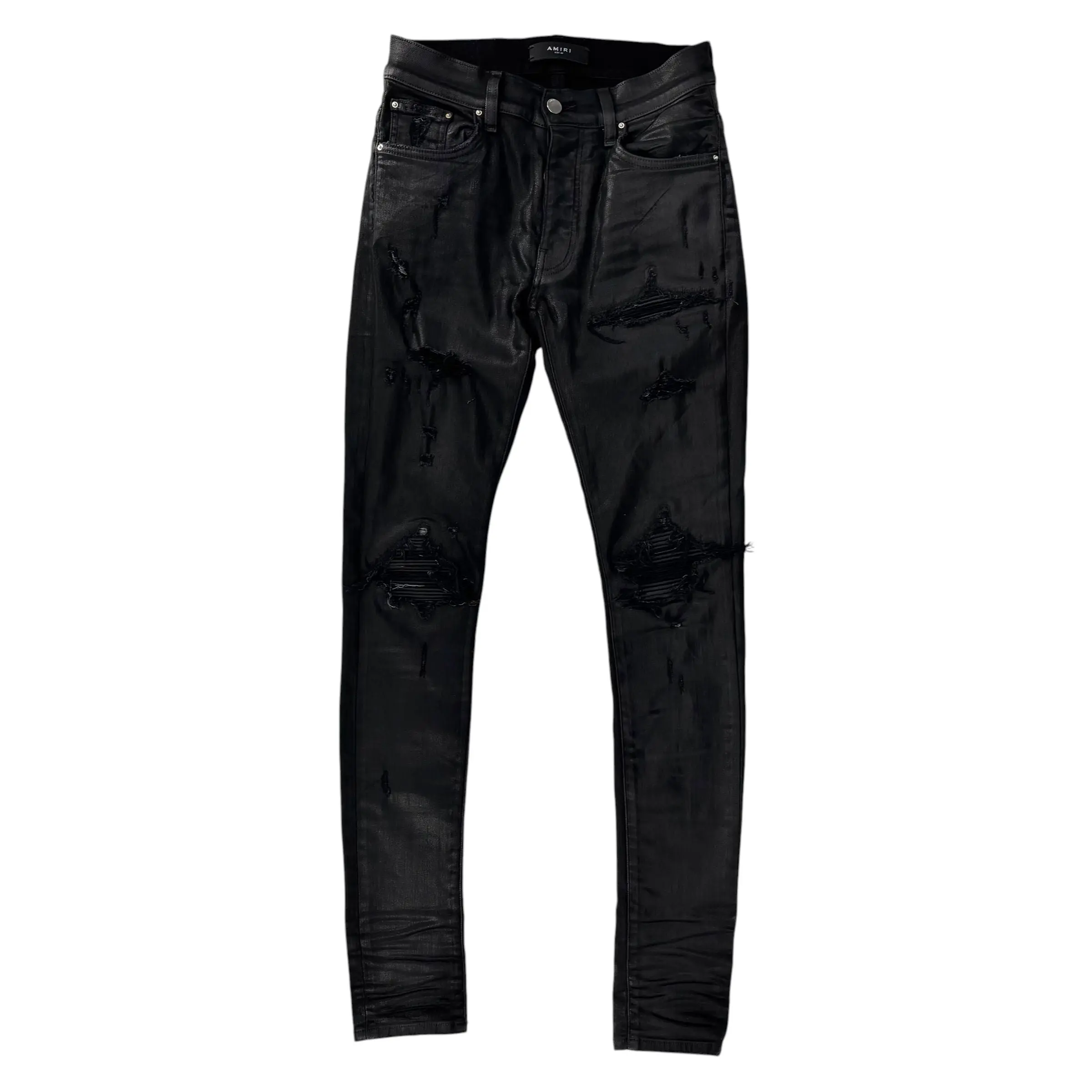 986721 Amiri Mx1 Black Ribbed Waxed Denim