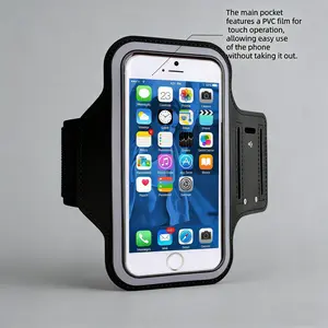 Outdoor Arm Bag Fitness Sports Phone Armband Touchscreen Compatible with 4-6 Inch Phones, Adjustable Shoulder Strap and Keychain Included