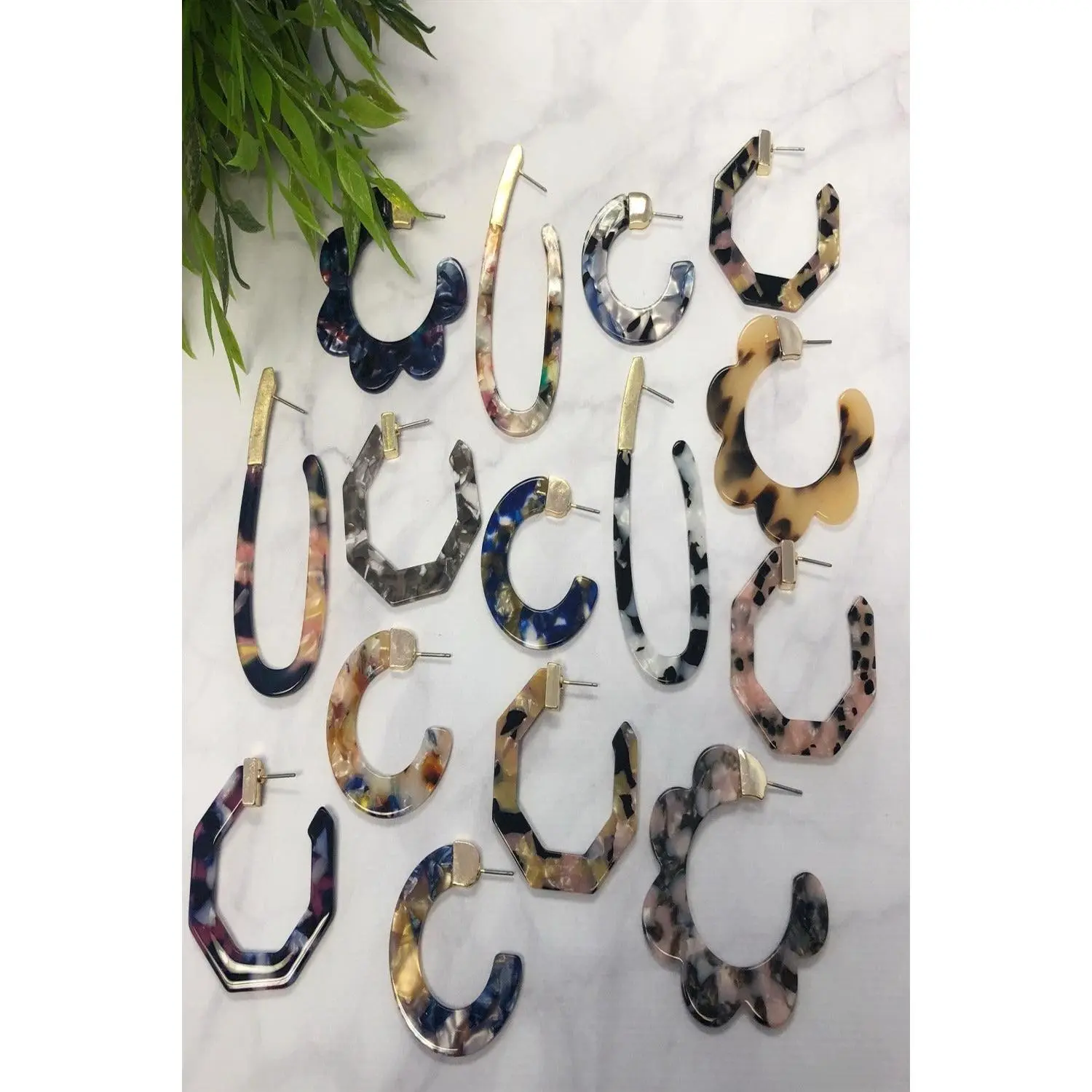 Acrylic Earring Collection, Colorful Assorted Shape Earrings with Watercolor Hues, Ethereal Aesthetic Costume Jewelry, Final Sale Fashion Accessory