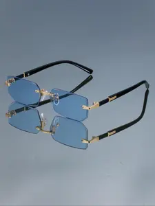 New Fashion Retro Square Glasses, Trendy Vintage Eyeglasses, High-Quality Frameless Simple Versatile Daily Casual Decorative Eyewear for Men & Women, Fashion Eyeglasses