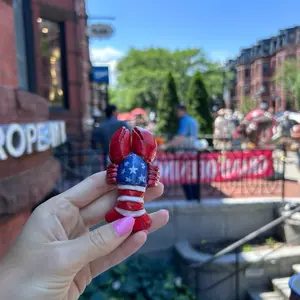 Handmade Lobster-Shaped American Flag Magnet
