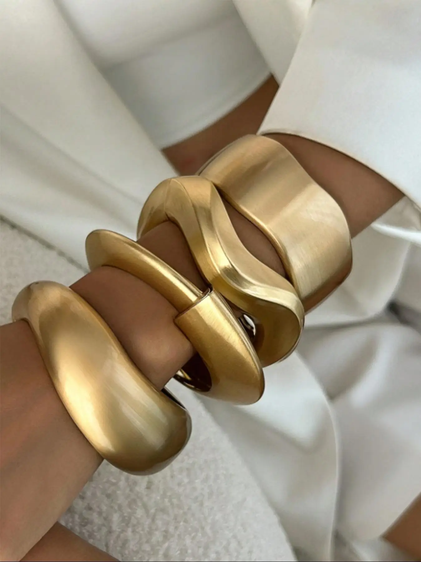 Women's Punk Style Irregular Design Cuff Bangle Bracelet, Fashion Jewelry for Party, Daily Clothing Decor, Trendy All-match & Exquisite Jewelry for Bi