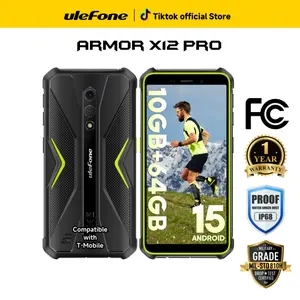 Ulefone Armor X12 Pro/Armor X12 Rugged Smartphone, Waterproof Phones Unlocked, Octa-core Android 15, 10GB+64GB/6GB+32GB, Dual SIM Global 4G LTE, 4860mAh Battery, Face Recognition, Bluetooth, NFC, Compass - Green