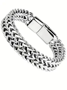 Stainless Steel Chain Bracelet, Fashionable Jewelry for Party, Daily Clothing Decor, Trendy All-match & Exquisite Jewelry for Birthday Gift, Stackable Bracelets, Elegant Minimalist Bangle, Metal Bracelet