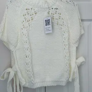 Women's Cream Lace Accent Side-Tie Knit Sweater - Womenswear, Knitwear