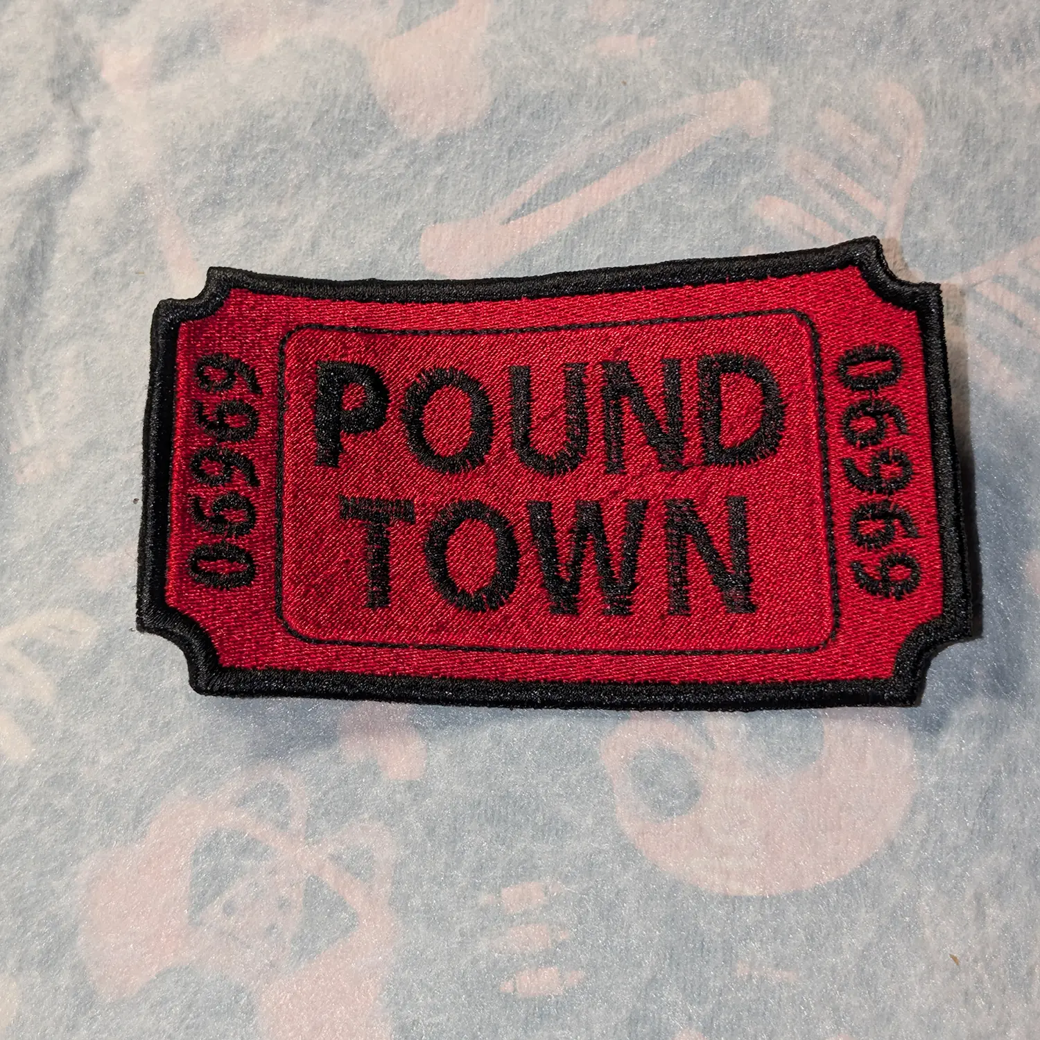 P - Town Embroidered Patch for Clothes & Accessories - Humorous Design, Durable Material, Sew/Iron On
