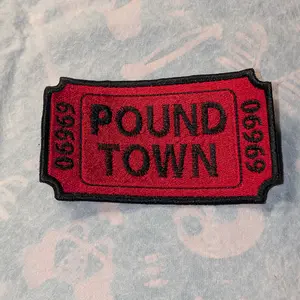 P - Town Embroidered Patch for Clothes & Accessories - Humorous Design, Durable Material, Sew/Iron On