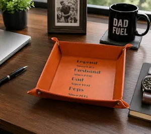 Legend, Husband, Dad, Pops – Personalized Leatherette Valet Tray