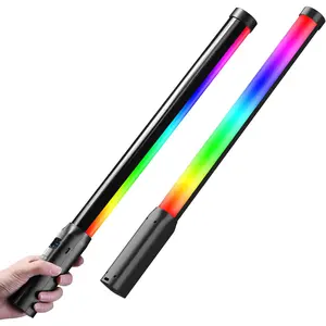VL119 RGB LED Light Wand, 360?RGB Video Wand Stick for Photography, 2600mAh Built-in Rechargable Cube Light, 2500-9000K Dimmable Camera Light w LCD