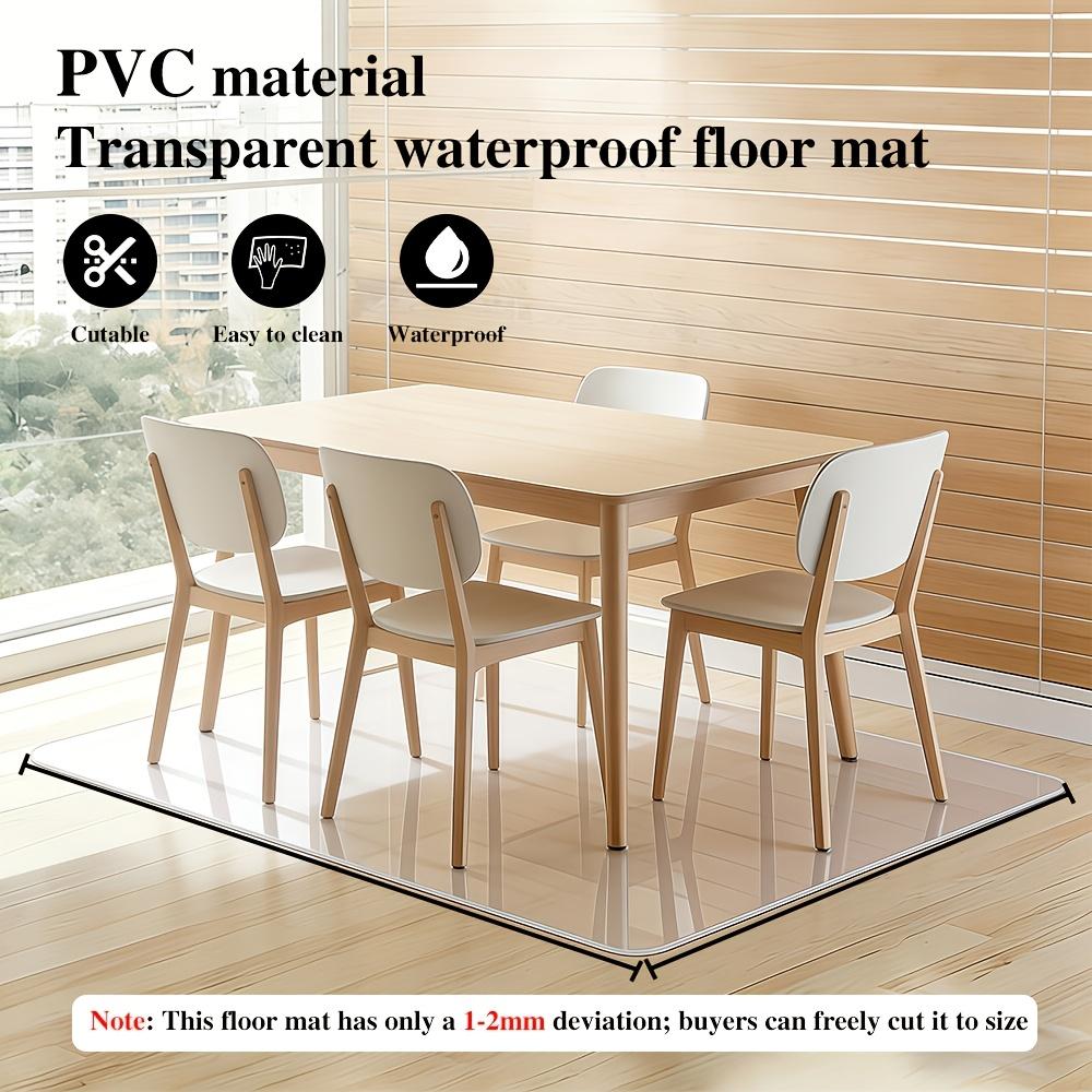 Transparent crystal white PVC floor mat, thickness 1.5mm, highly flexible, waterproof, oil-resistant, heat-resistant, stain-resistant, tear-resistant, suitable for office chair mats, dining table floor mats, and living room floor protectors