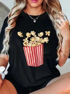 100% Cotton Movie Night Outfit for Popcorn Lovers T-Shirt