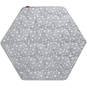 Hexagon Playpen Mat, Baby Playmat Fits Portable Play Yard 48 Inch and 53" Playpen, 6 Panel Playpen Mattress Non Slip Pad Mat
