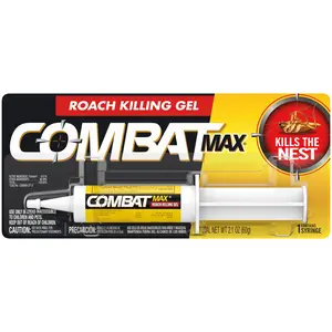 Roach Gel Bait Syringe, Ready-to-Use Indoor & Outdoor Cockroach Control Gel for Cracks, Crevices and Hard-to-Reach Areas, 2.1 oz
