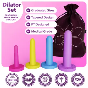 Small Vaginal Dilators for Pelvic Floor Therapy & Vaginismus Pain Relief – FDA-Cleared Silicone Set with 100+ Tutorials, Support Group & Doctor Access