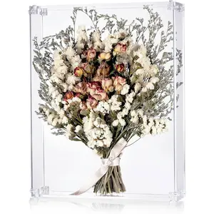 11x14  Shadow Box, Assemble Display Case, DIY Tabletop/Wall Mount Display Frame,  Clear Memory Box for Dried / Room/Birthday/Wedding(11x14x3", Need to be Assemble)