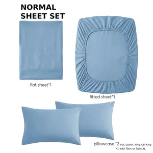 KASENTEX Deep Pocket Bed Sheet Set - Bed Sheets with Flat Sheet with Fitted Sheet and Pillowcases - Machine Washable Hypoallergenic for Bedroom, Dorm, Hotel - Twin, Twin Xl, Full, Queen, King, California King - All Season Fade Resistant