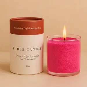 Vibes Pearled Candle Blushing Bloom 11 oz Luxury Pearled Candle | Calming Pink Scent | Sustainable & Stylish