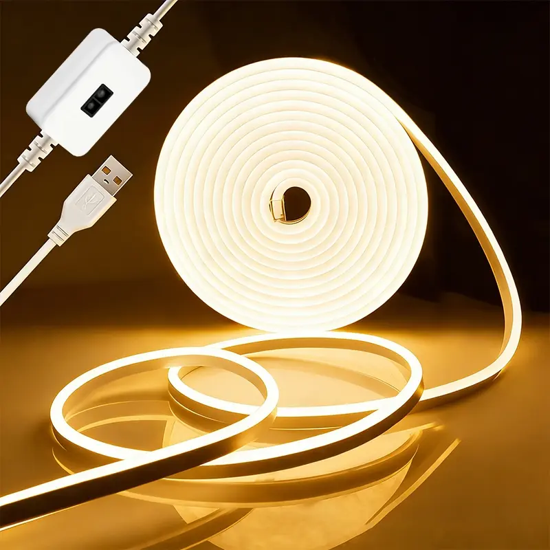 Neon Smart Hand Wave Ambient Dimmable LED Strip Lights, Dimmable Warm/Cool White, IP67 DIY Tape, Perfect for Gaming Room, TV Backlight, Party, Christmas Decor