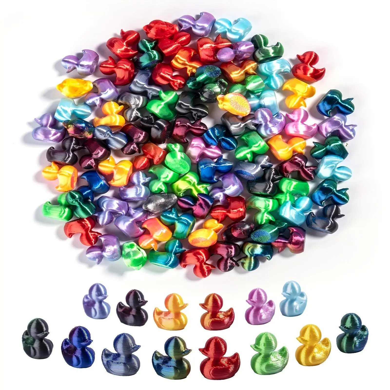 50pcs Mini Duckling Statues, Random Color Mini Pendants, Cute Animal Design, 3d Printed Style, Decorative Figurines, Gifts for Home Decoration Or Surprise Hiding, and Home Ornaments, Interior Decoration Accessories, Figurine