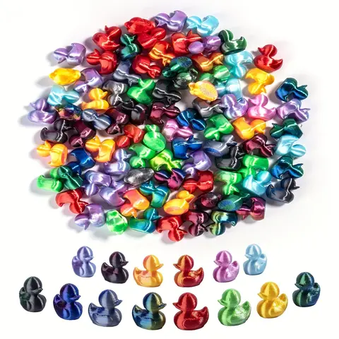 50pcs Mini Duckling Statues, Random Color Mini Pendants, Cute Animal Design, 3d Printed Style, Decorative Figurines, Animal Decorations, Gifts for Home Decoration Or Surprise Hiding, and Home Ornaments, Interior Decoration Accessories, Figurine