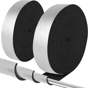 Pipe Insulation Wrap 2" Wide X 32.8 Ft Outdoor  And Foil Pipe Wrap Insulation Tape Self Adhesive for Winter Freeze Protection Insulation Wrap for Cold Hot Water Pipes for Reduce Heat Loss (2 roll)
