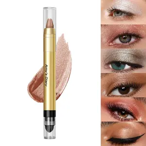 2 in 1 Pearly Eyeshadow Stick Pencil Waterproof Glitter Matte Eyeshadow Makeup High Pigmented Eyelid Under Crease Eyeshadow Pen