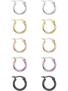 Colorful Hoop Earrings Steel Hoop Earrings for Women Loop Earrings 10mm/15mm/20mm/25mm Fashionable Hoop Earrings