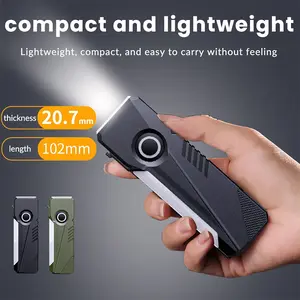 500 High Lumens Dual Core RGB Lamp, Metal Clip Work Flashlight, Magnetic Multi-Functional Edc Torch, Job Site & Security Lighting