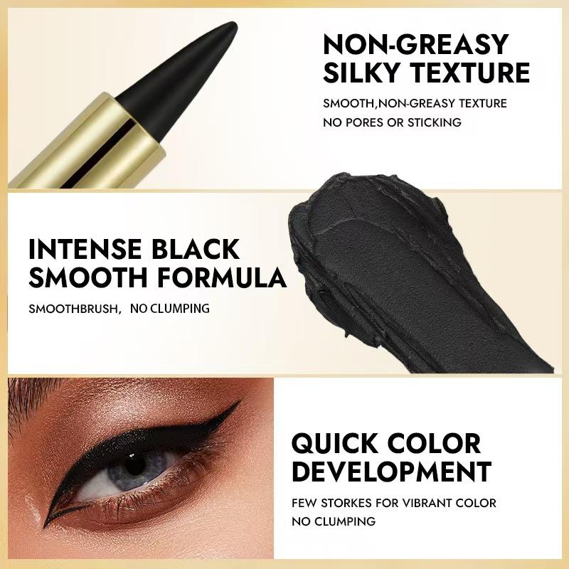 Black 2pcs Waterproof Gel Eyeliner Long Lasting Matte Eyeliner Pencil, Quick DryingEyeliner Pen, Professional Daily Makeup Accessories, Easy to use, ladies' eye makeup