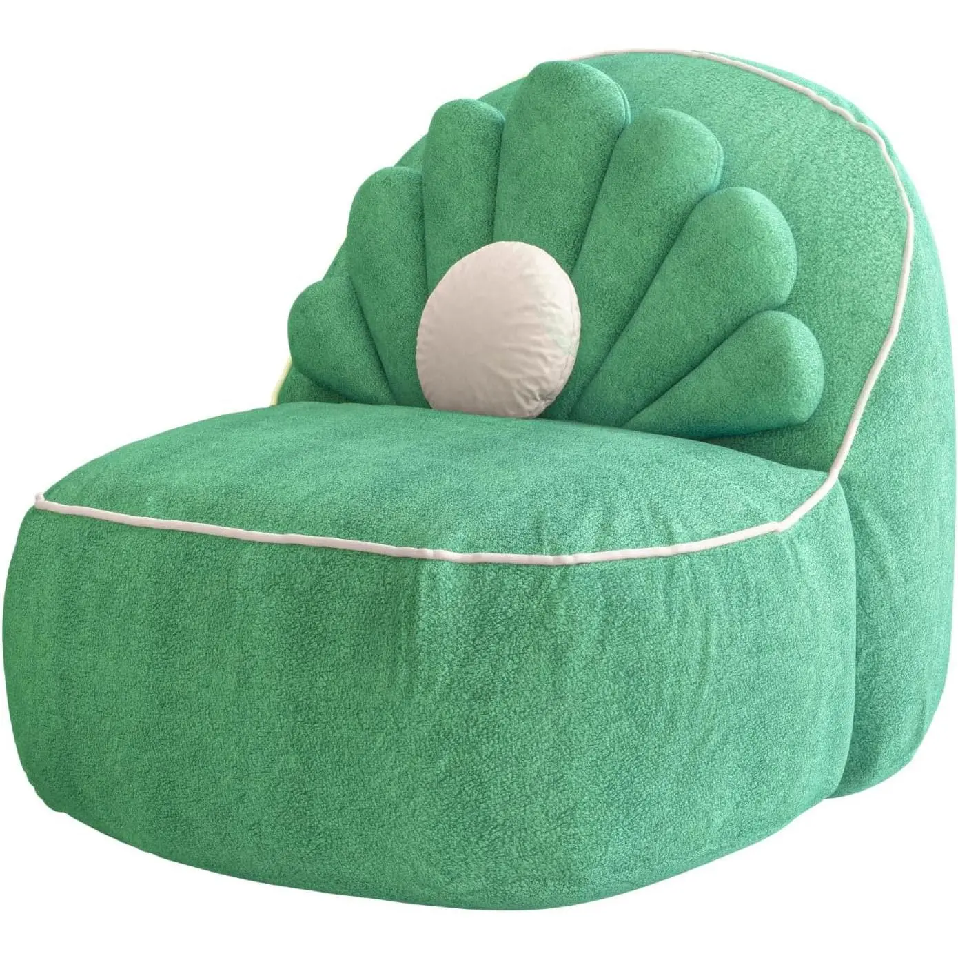 Green Seashell-Shaped Comfy Oversized Bean Bag Chair for Teens & Adults, Foldable Bed, Indoor Boneless Chaise Lounge Sofa Couch, Comfy Oversized Chairs