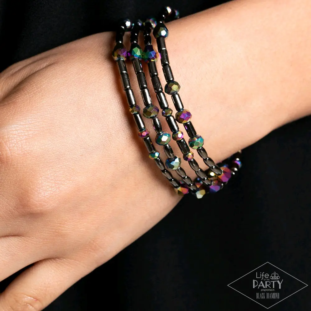 Regal Remix - Oil Spill and Black Coil Bracelet