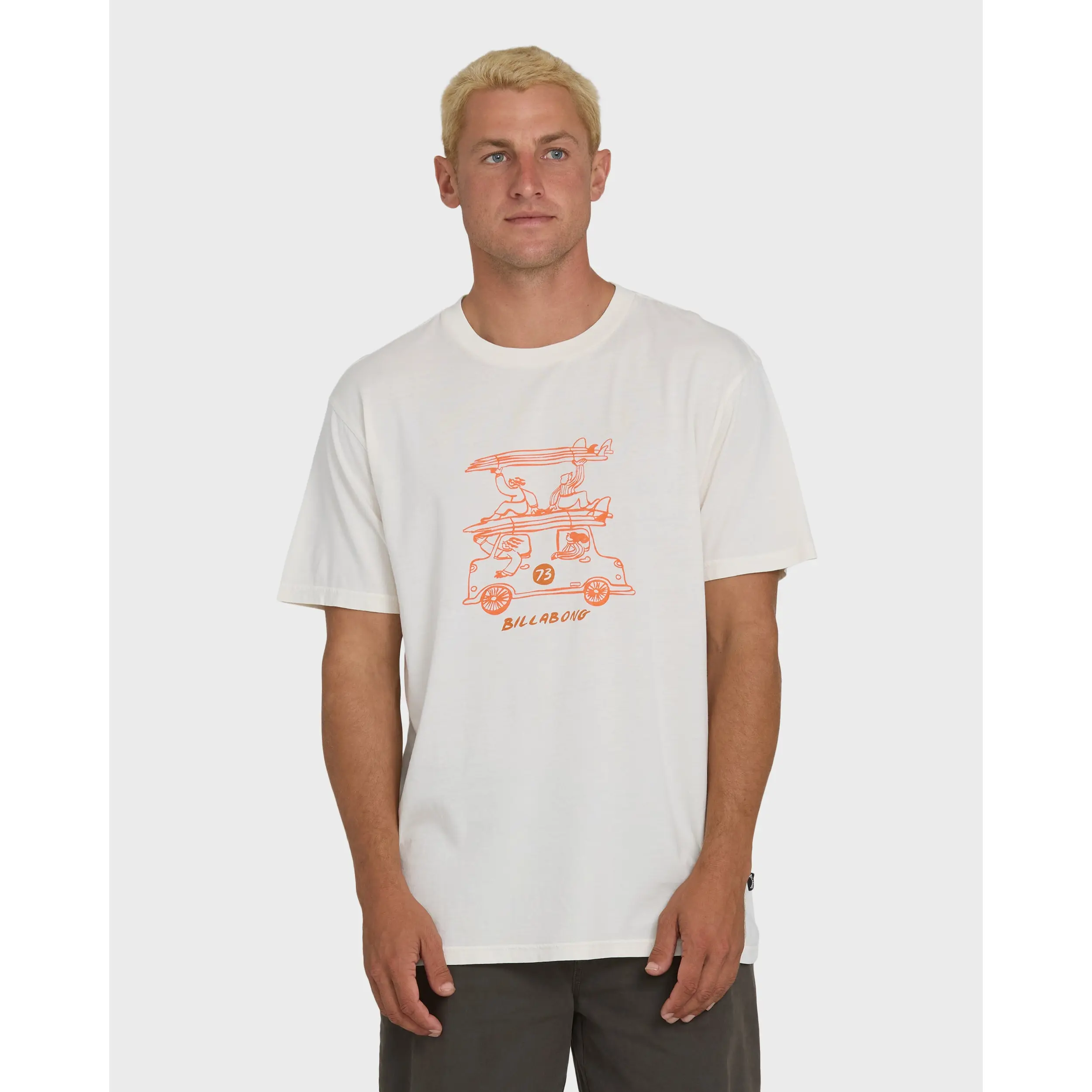 BILLABONG Men's Stack Wave Washed Premium Short Sleeve Knit T-Shirt, 100% Cotton Wave Washed Soft Broken-In Fit Stacked Logo Surf Casual Daily Wear