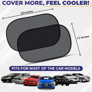Car Static Cling Sunshade, No Residue, UV Protection & Heat Insulation, Clear View Privacy Cover, Universal Fit