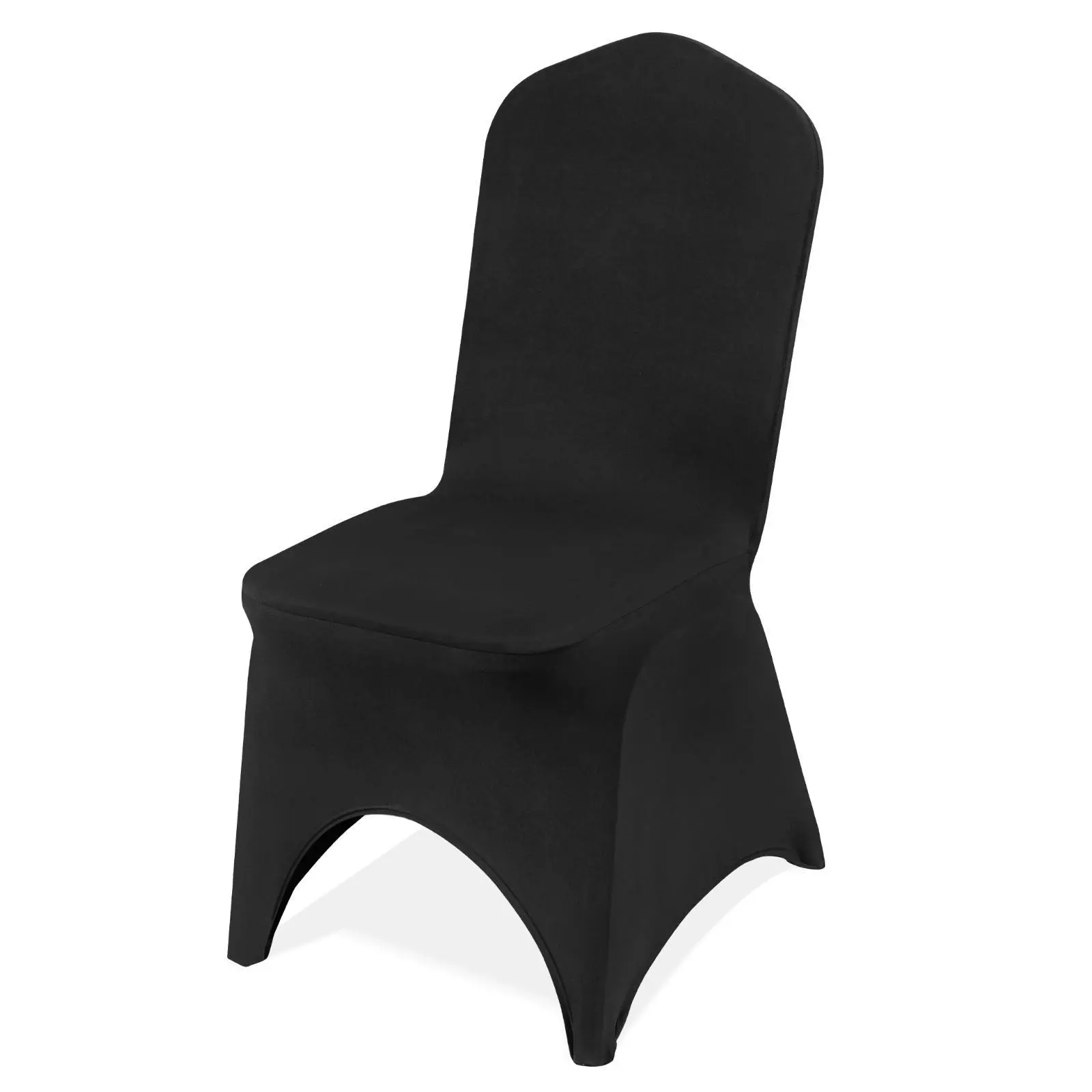 【SummerFinds】VEVOR 50 Pcs Black Polyester Blend Stretch Spandex Folding Chair Covers, 22x17.7x36.8 in, Wrinkle Resistant Arch Shape, Scratch Resistant, Machine Washable Removable Dining Chair Slipcovers for Wedding, Party