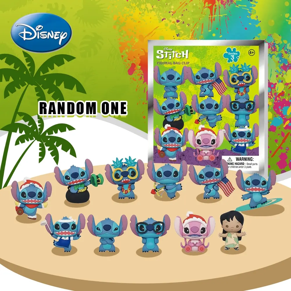 Disney Officially Licensed Disney Mini Figure Blind Bag Stitch Limited Edition PVC Keychain Charm Perimeter Backpack Pendant Accessories Birthday Parties The Perfect Holiday Surprise Gifts for Friends and Family