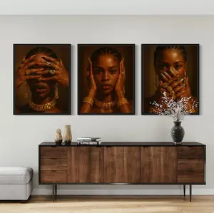 Black Woman Art, Black Girl Wall Art, 3 Piece Wall Art, Black Art, Black Woman Wall Art, Urban Wall Art