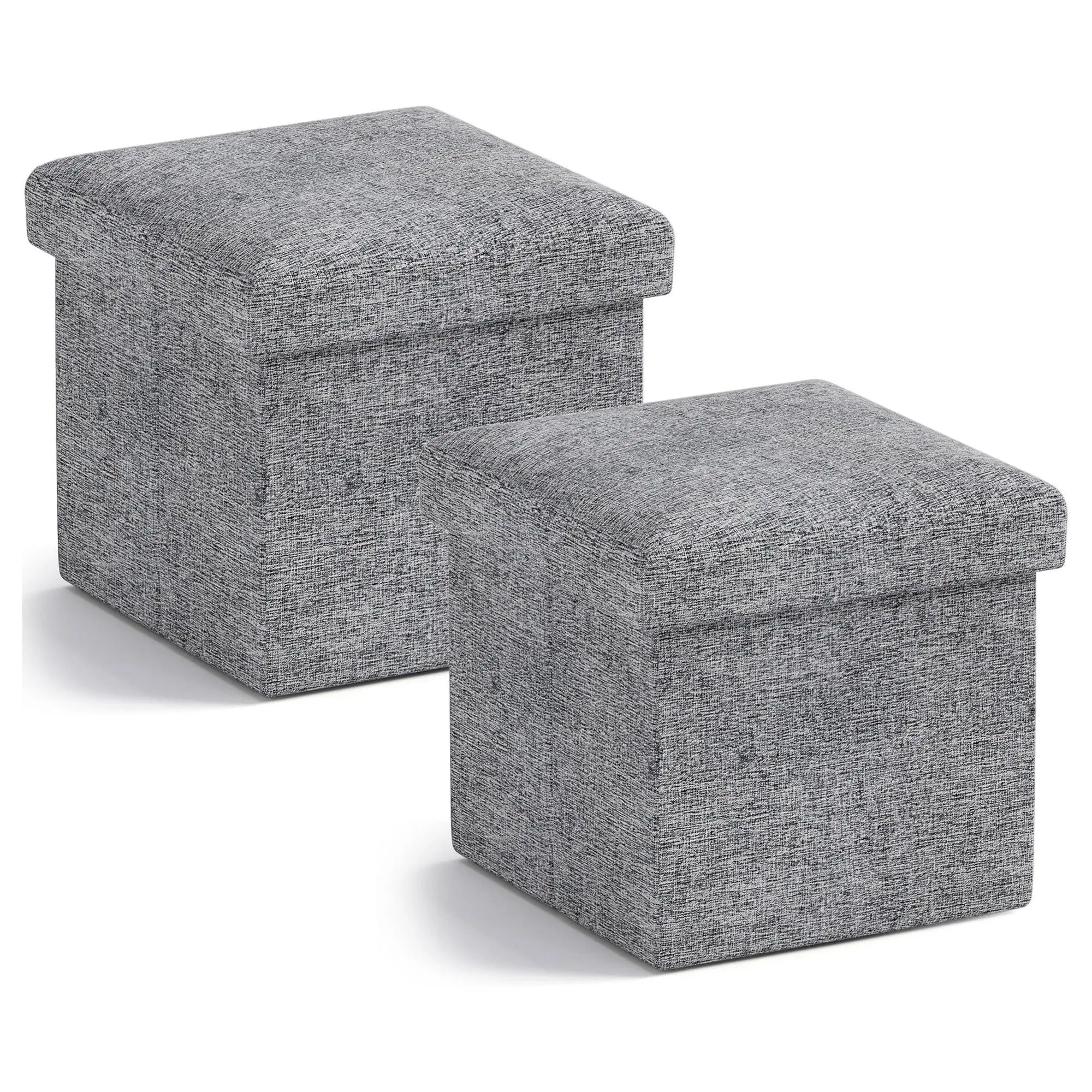 Ornavo Home 2 Pack Small Square Cube Storage Ottoman Ornavo Home 2 Pack Small Square Cube Storage Ottoman