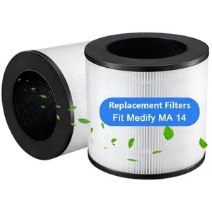 2 Packs H13 HEPA Filter Replacement for MA-14 Series Air Purifiers with 3-in-1 True HEPA & Activated Carbon Filters